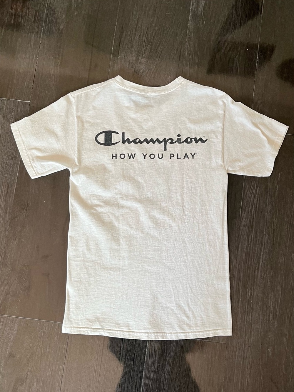 Champion White Short-Sleeve Graphic Tee with Red and Olive Print - Picture 2 of 3